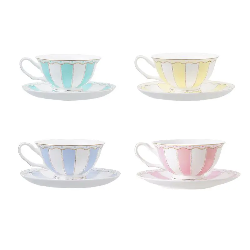 Phnom Penh Bone Porcelain Coffee Cup Household Kitchen Ceramic Cup and Plate Set Advanced Afternoon Tea Cup and Plate Tea Set