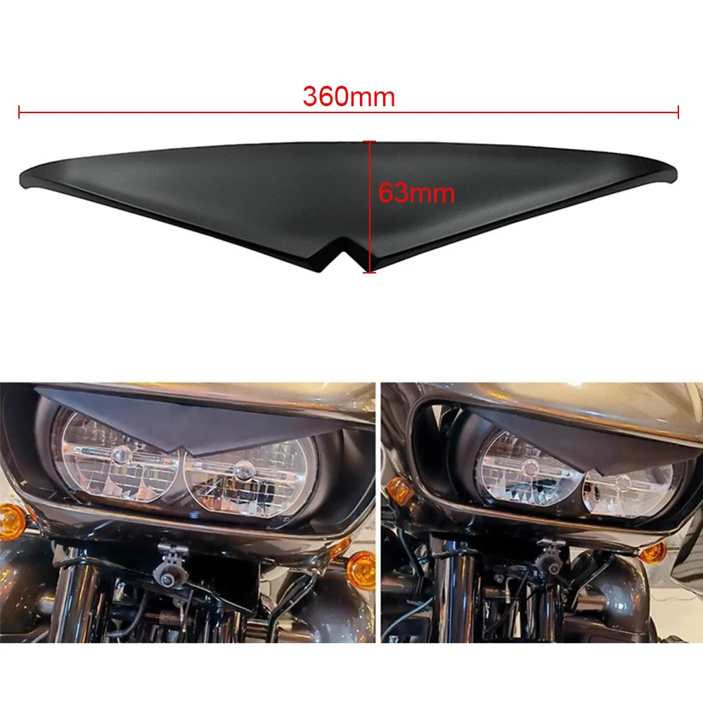 Motorcycle Headlight Trim Decoration Upper Tip Cover Visor Accent Headlamp Eyebrow Eyelid Sticker For Harley Road CVO Glides