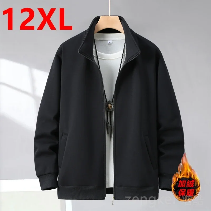 Men's winter trend new jacket fashion casual collar long-sleeved cardigan sweater large size 12XL 11XL 10XL sweatshirts