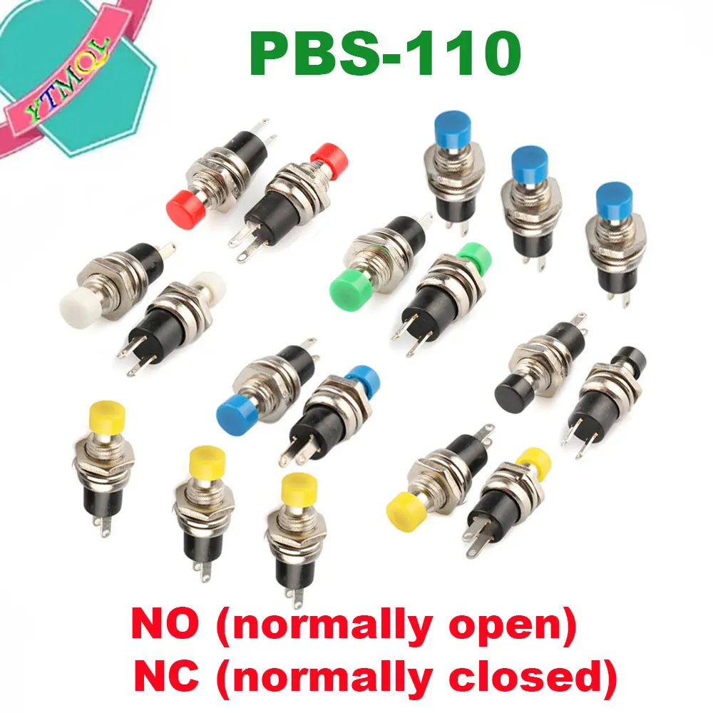 1Pcs NC/NO normally open normally closed Momentary Self-resetting Push Button Switch without lock Reset Switch