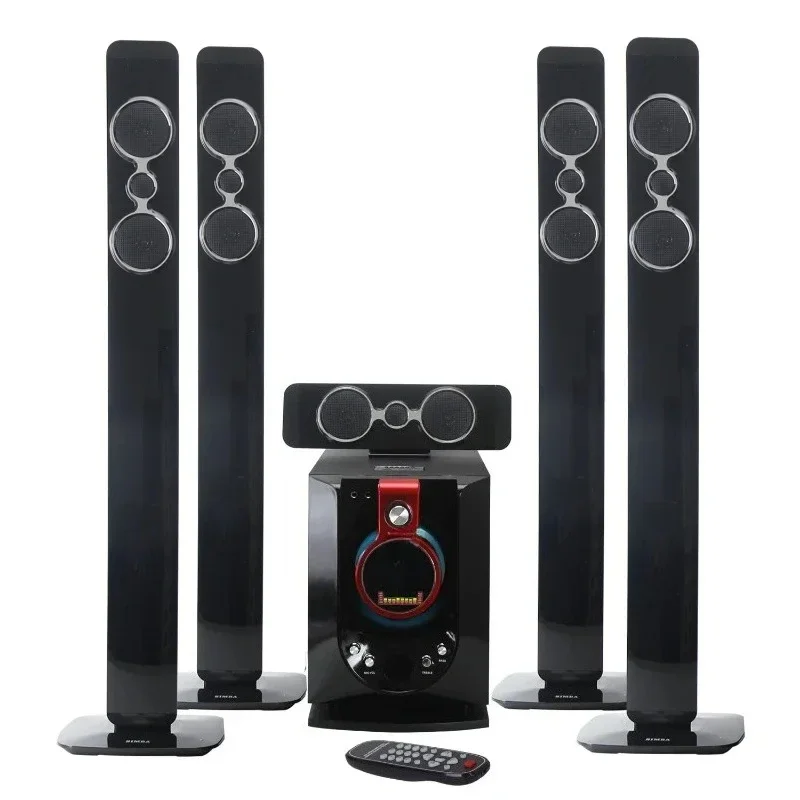 【HOT】 8 Inch 5.1 Set Home Cinema Surround Sound Karaoke Audio Speakers FM Radio Active Subwoofer Power Amplifier Speakers