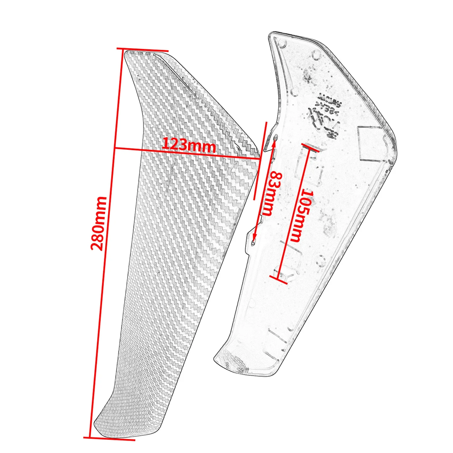 

Motorcycle Radiator Side Panels Cover Water Cooler Fairing For Yamaha MT 09 MT09 2017 2018 2019 2020 ABS Plastic Protector