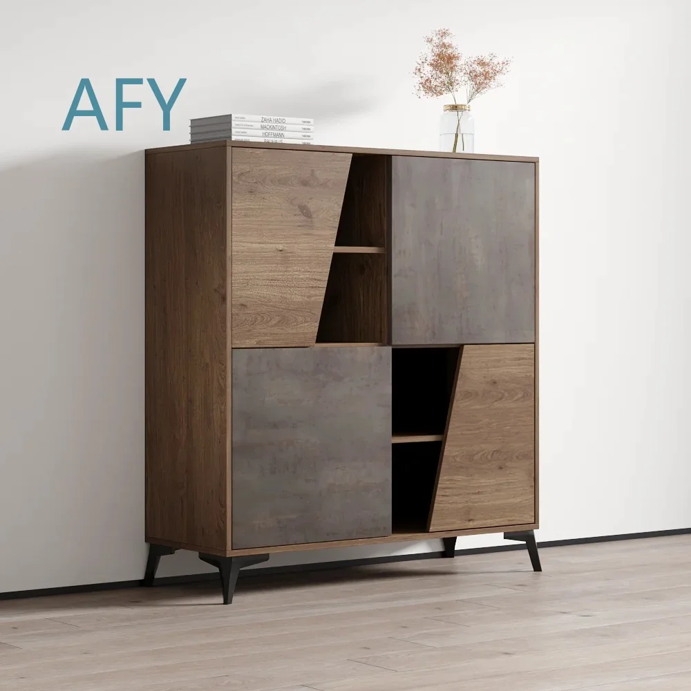 Cross-border Hot Selling Panel Furniture for Living Room Bedroom Kitchen Storage Cabinet with Mirror Tableware Organizer