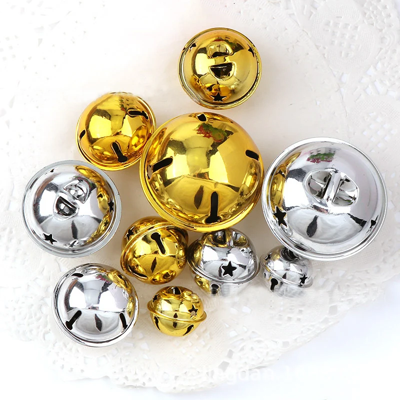 25/30/ 40mm Christmas Bells Crafts  Silver Gold Color Jingle Bells 10pcs Christmas Ornaments Cascabeles Manualidades