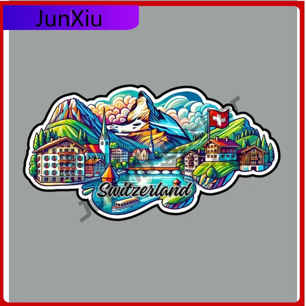 

Switzerland Vacation Sticker Diy Glass Can Bottle Fridge Or Laptop Waterproof Decals Cover Scratches Decoration Accessories Pvc