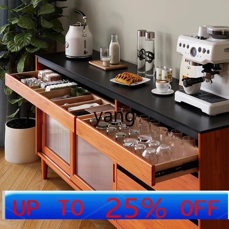 

lmm solid wood rock slab dining side cabinet integrated against the wall kitchen dining cabinet storage tea cabinet