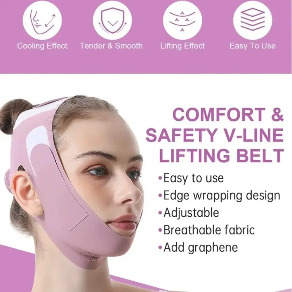 Anti Rimpel Gezicht Afslanken Bandage Ademende Gezichtsmassage V Lijn Gezicht Shaper Grafeen Elastische Face Lift Up Strap Vrouwen