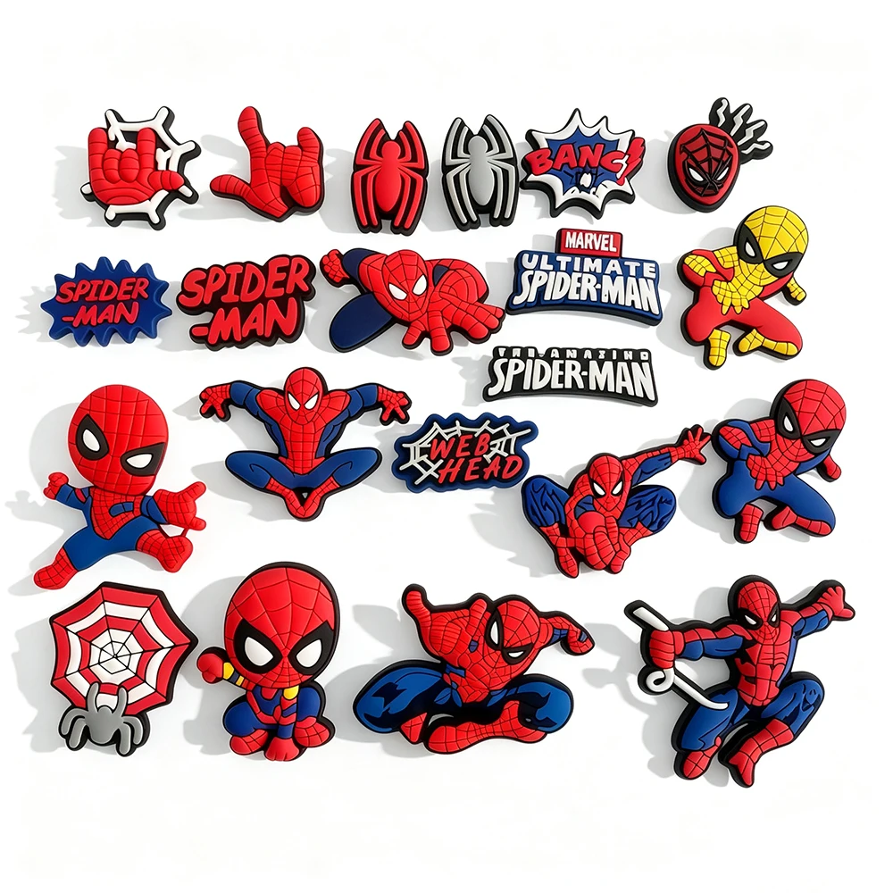 9-21PCS Cartoon Anime Heroes Character Shoe Charm Wholesale PVC Clog wristband Decor Buckle Detachable DIY Waterproof Party Gift