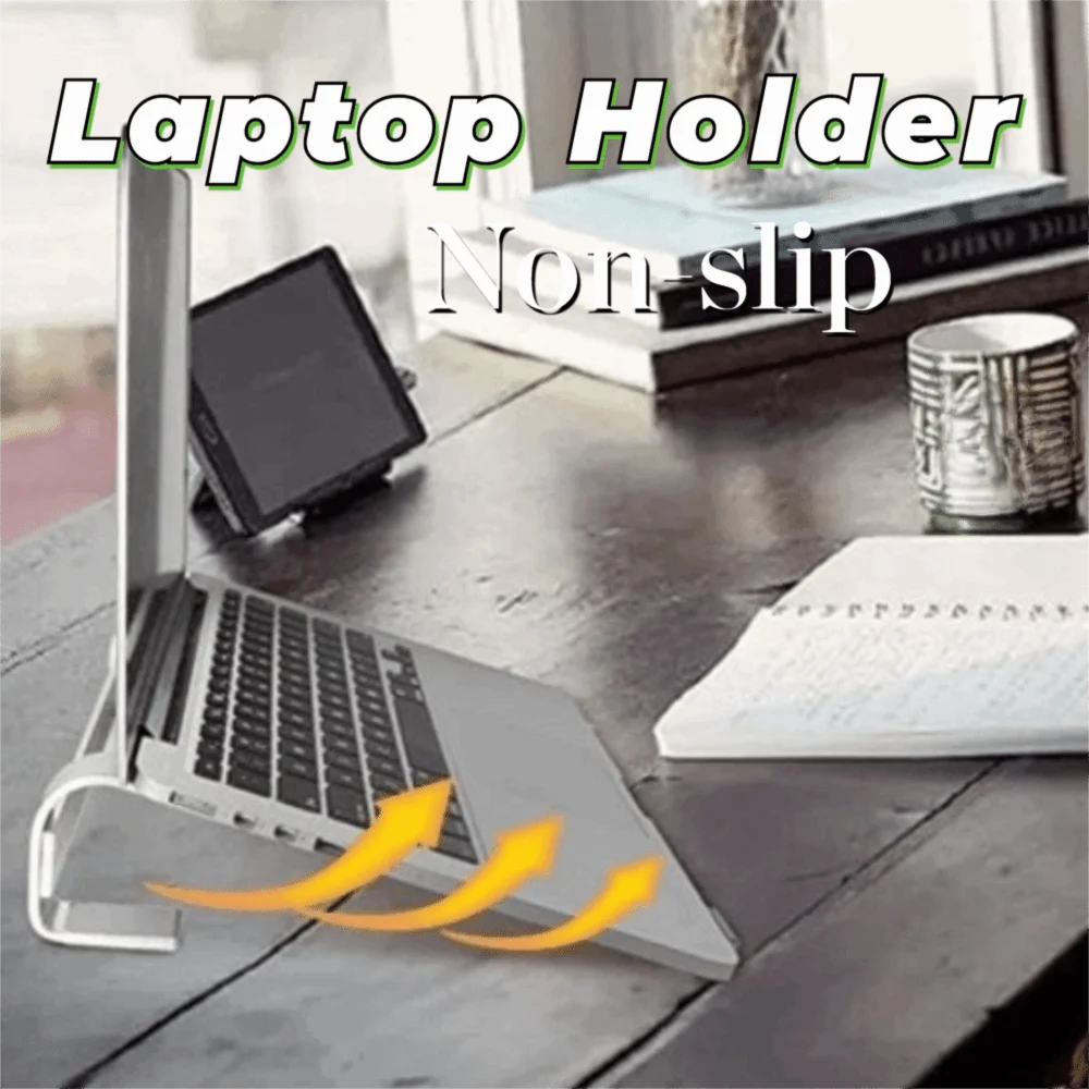 

Подставка для ноутбука из алюминиевого сплава, противоскользящая силиконовая складная подставка для ноутбука, портативная эргономичная подставка для компьютера, настольное использование