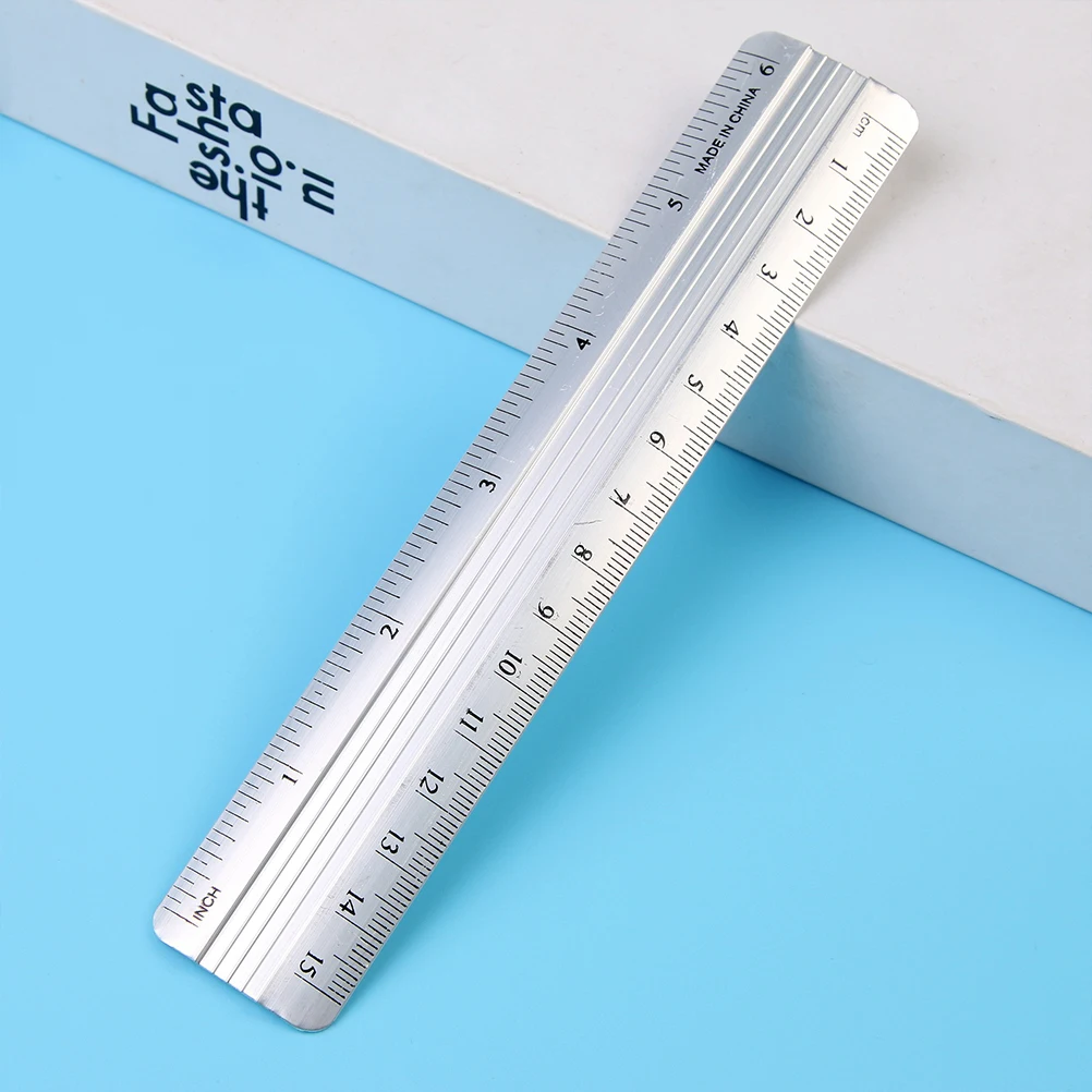 10pcs Straight Aluminum Geometry Tool Set 15Mm 20Mm 30Mm 40Mm 50Mm Portable Measuring Ruler For Students School Office Metal