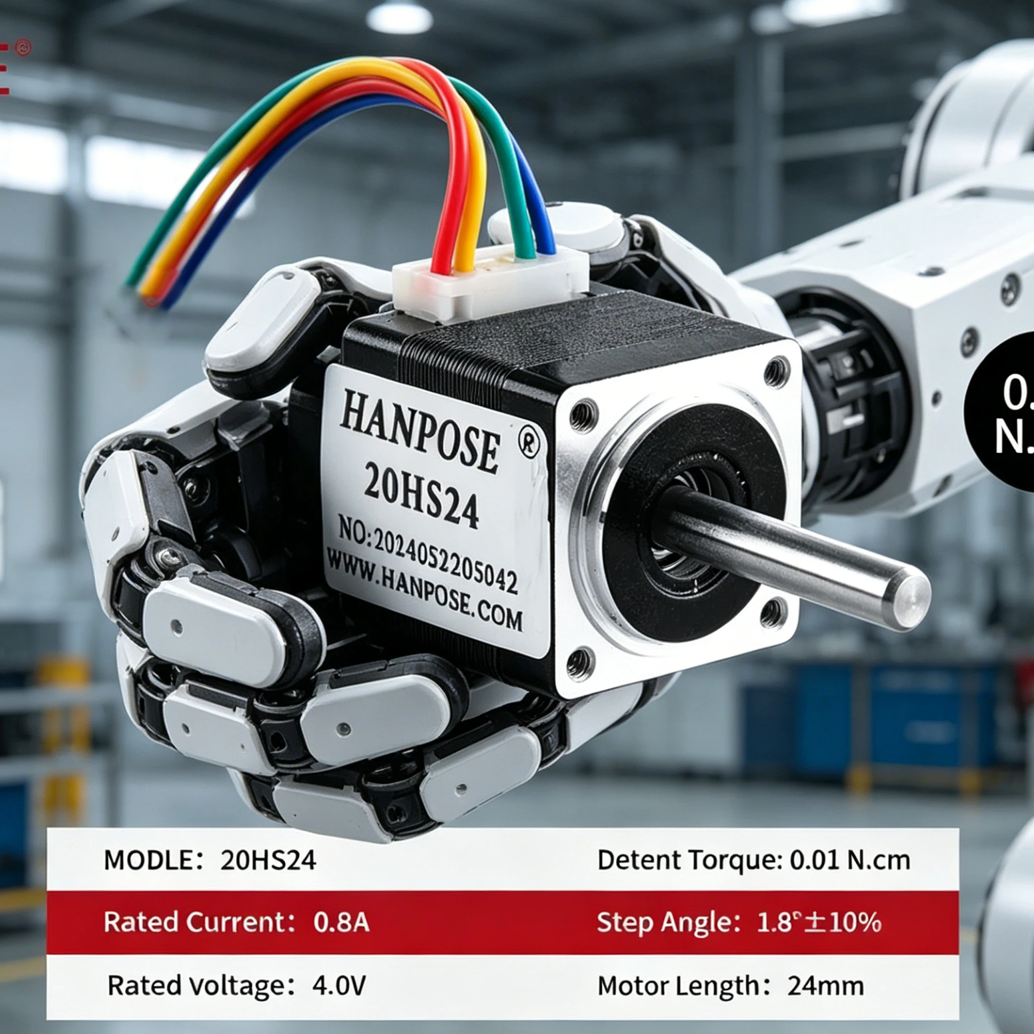 

3pcs For 3D Printer Monitor Equipment 20 Series Motor Nema8 Stepper motor 24mm 0.8A 1.8 degrees 12mN.m（20HS24）step motor