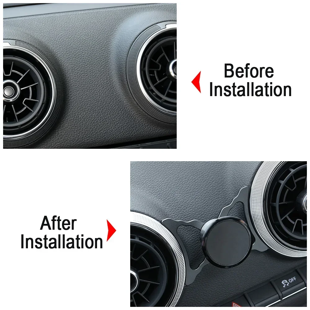 Car Phone Holder For Audi A3 S3 RS3 8V Air Vent Mount Car Styling Bracket GPS Magnet Stand Rotatable Support Mobile Accessories