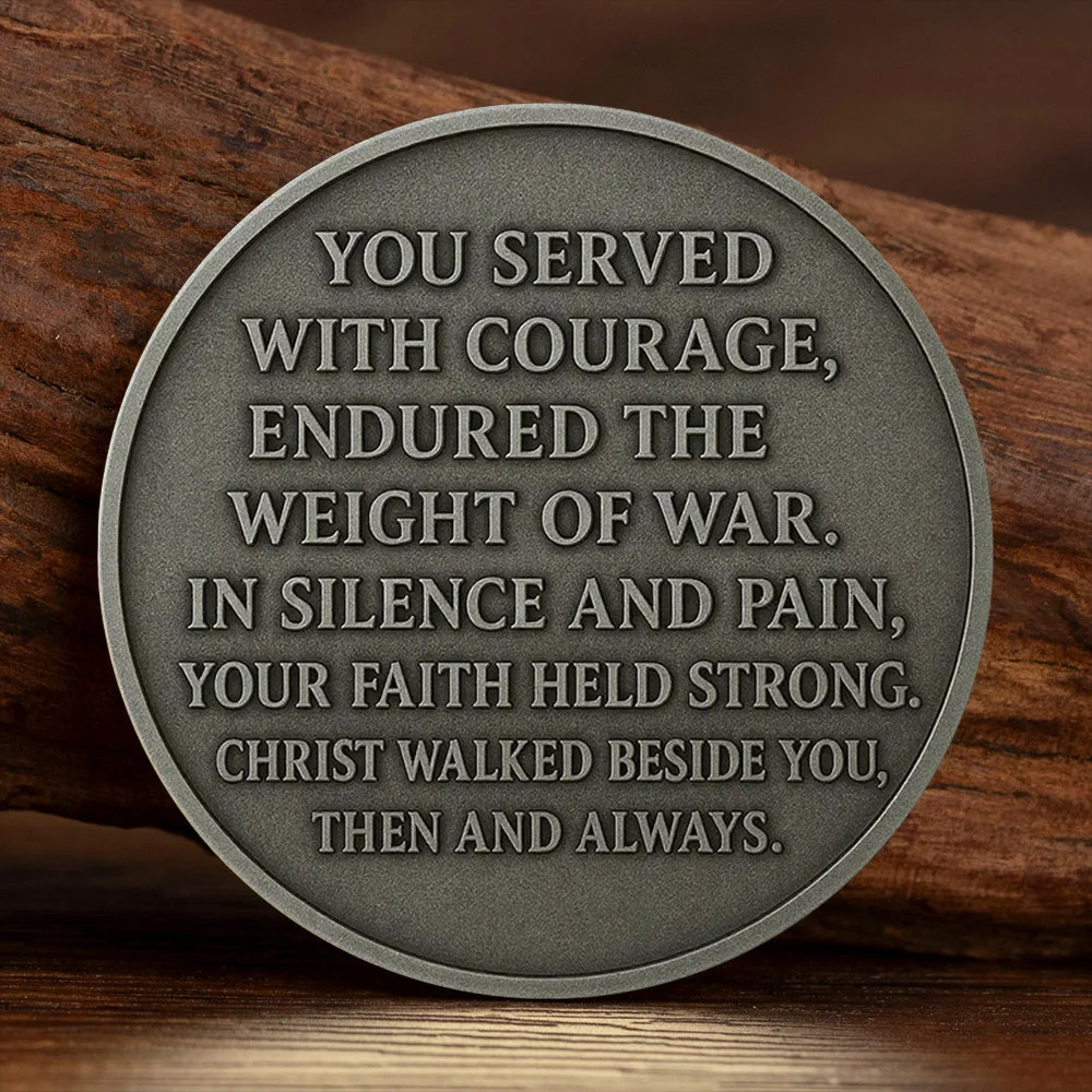 New Veteran Prayer Collection Coin Silvery Plated Jesus Stand with Our Veterans Lucky Souvenir Coin