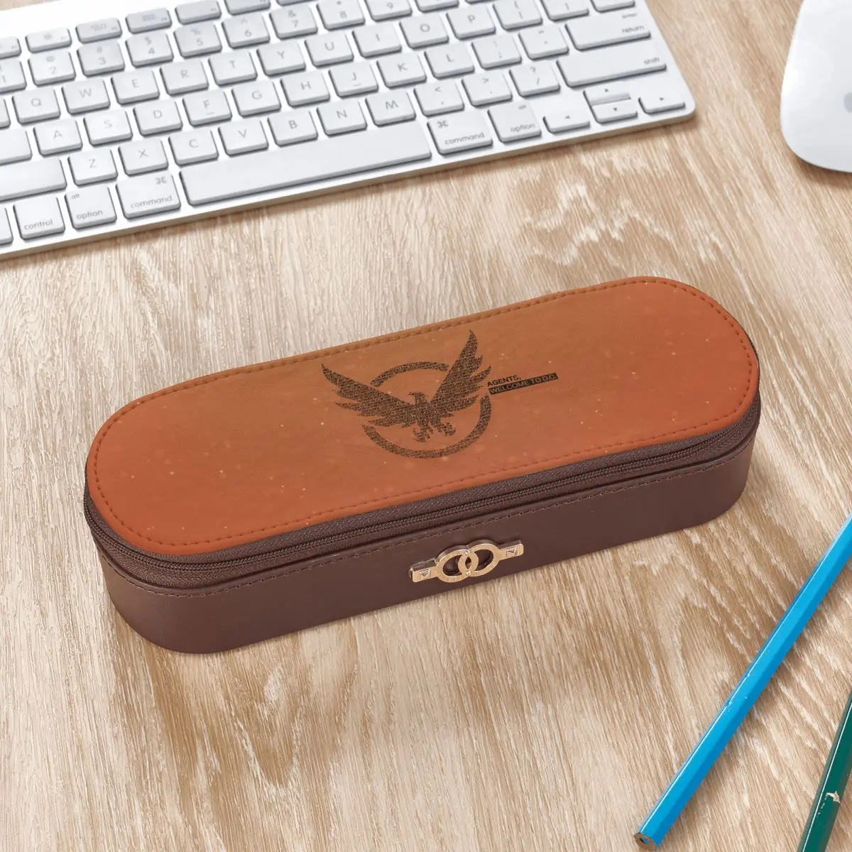 The Division 2 Shd Strategic Homeland Division Leather Pencil Case Pen Holder Storage Stationery Supplies Pen Box