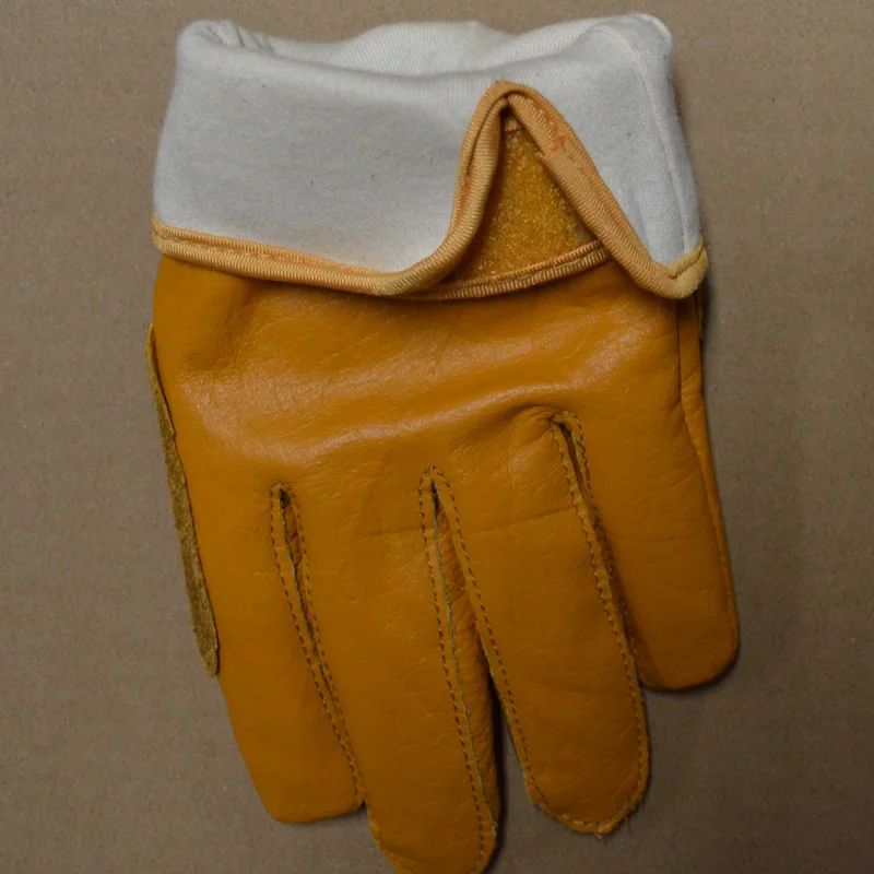 Genuine Leather Motorcycle Riding Gloves Cotton Lining Warm Windproof Cow Leather