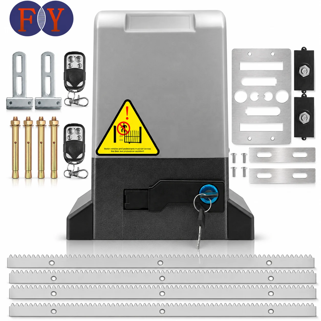 Smart WiFi 370W 800Kg 1800Lbs 220V Magnetic Limit Sliding Gate Opener Kit With 4M 8Mm Gear Rack for Driveway Gate