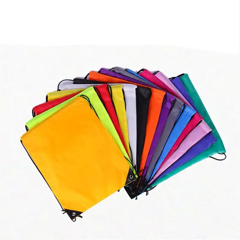 10 pcs Polyester bundle pocket Boys Girls Outdoor sports drawstring backpack Basketball bunched storage drawstring bag