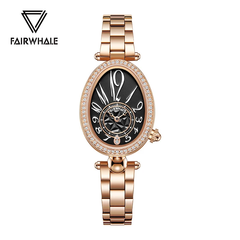 Mark Fairwhale Rose Gold Women's Watch Stainless Steel Strap Waterproof Luxury Diamond Wristwatch Fashion Female Timepiece
