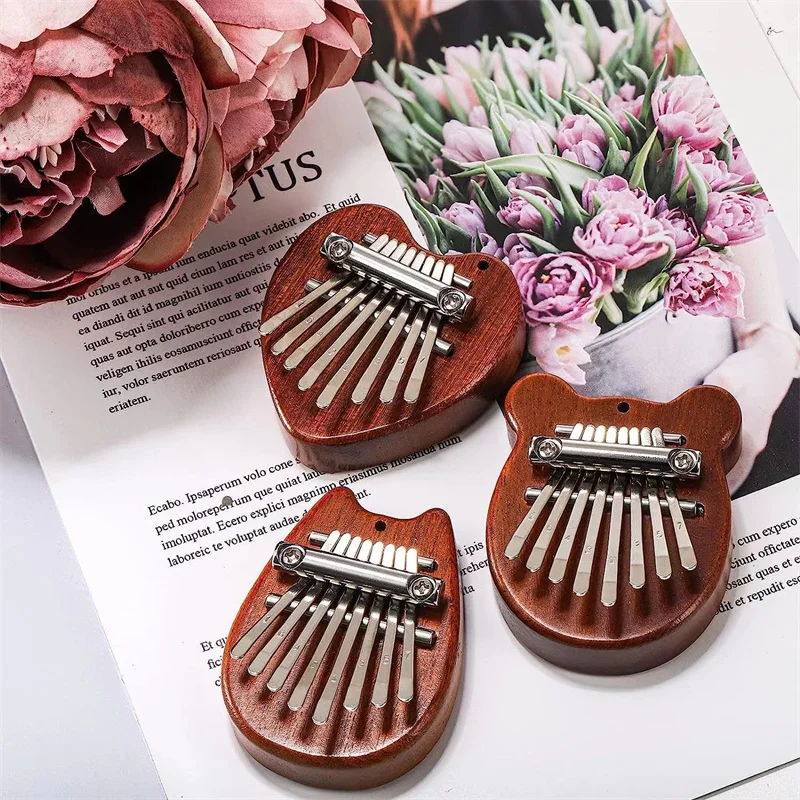 8 Key Mini Wooden Kalimba High Quality Exquisite Finger Thumb Piano Marimba Musical Good Accessory Pendant Gift Kids Musical Toy