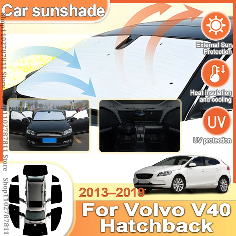 

Для Volvo V40 2013 2014 2015 2016 2017 2018 2019 Хэтчбек Полные чехлы для автомобиля Солнцезащитные козырьки Отражатель Солнцезащитный козырек Серебряный солнцезащитный экран Окно автомобиля