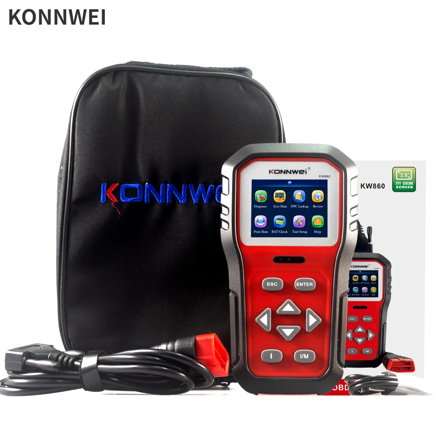 KONNWEI Professional Automotive OBD Fault Diagnosis Instrument  Kw860 Code Readers OBD2 Car Scan Tools  Auto Diagnostic Tools