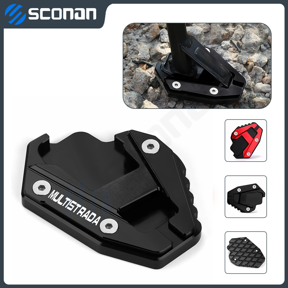 Para Ducati Multistrada 950 950S V4 S Rally 1200 1200S Enduro 1260 soporte de motocicleta extensión soporte lateral ampliar placa Pad