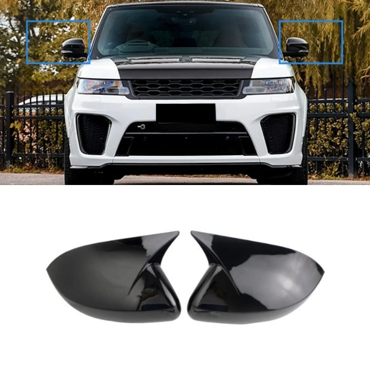 

Автомобильный чехол заднего вида, защитные боковые зеркала заднего вида, колпачки для Range Rover Sport LR4 2013-2022, комплект кузова, автомобильные аксессуары