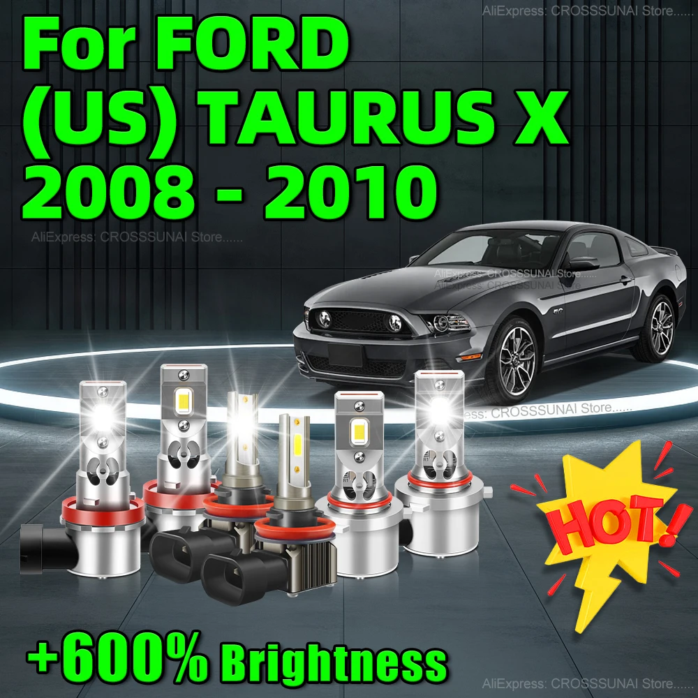 2/6Pcs LED Headlights 75000LM H11 HB3 Auto Bulbs Car Fog Lights Kit 6000K with Fan For FORD (US) TAURUS X 2008 2009 2010