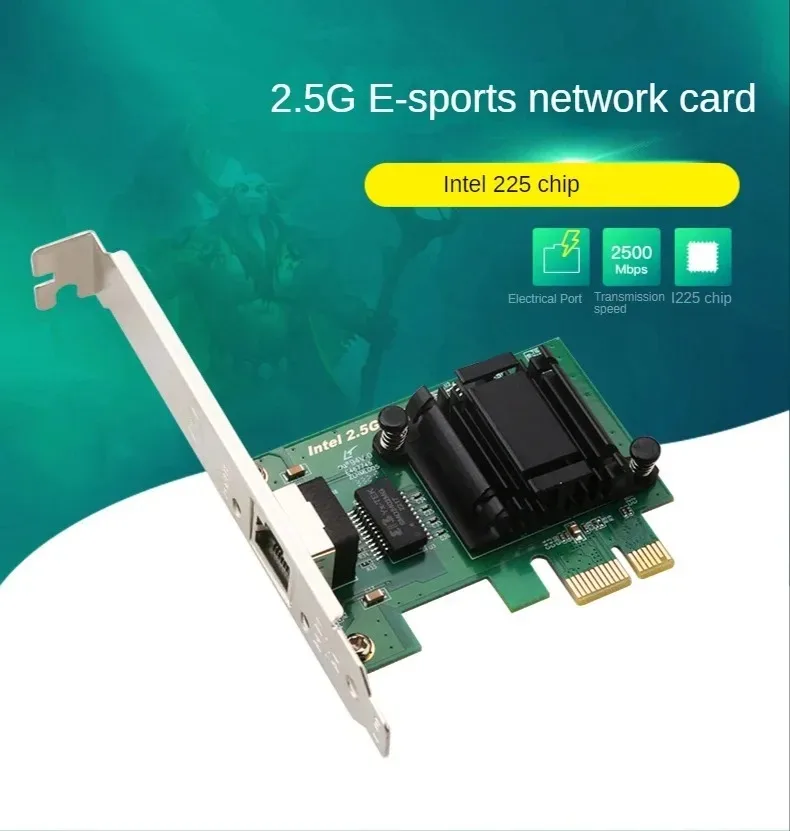 

Intel I225 Chips 100/1000M/2500M RJ45 Network adapter PCIe PCI Express Gigabit Etherent Network Lan Card