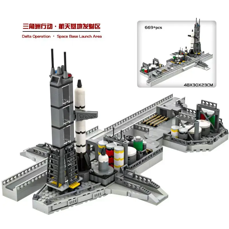 Military Series Delta Action Aerospace Base Scene Building Blocks Space Launch Center DIY Assembly Bricks Toy Gifts