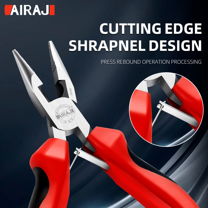 AIRAJ 4.5 Inch , Multifunctional Pliers Top Cutting Curved Mouth Oblique Mouth Pointed Wire Pliers Industrial Grade Manual Tool