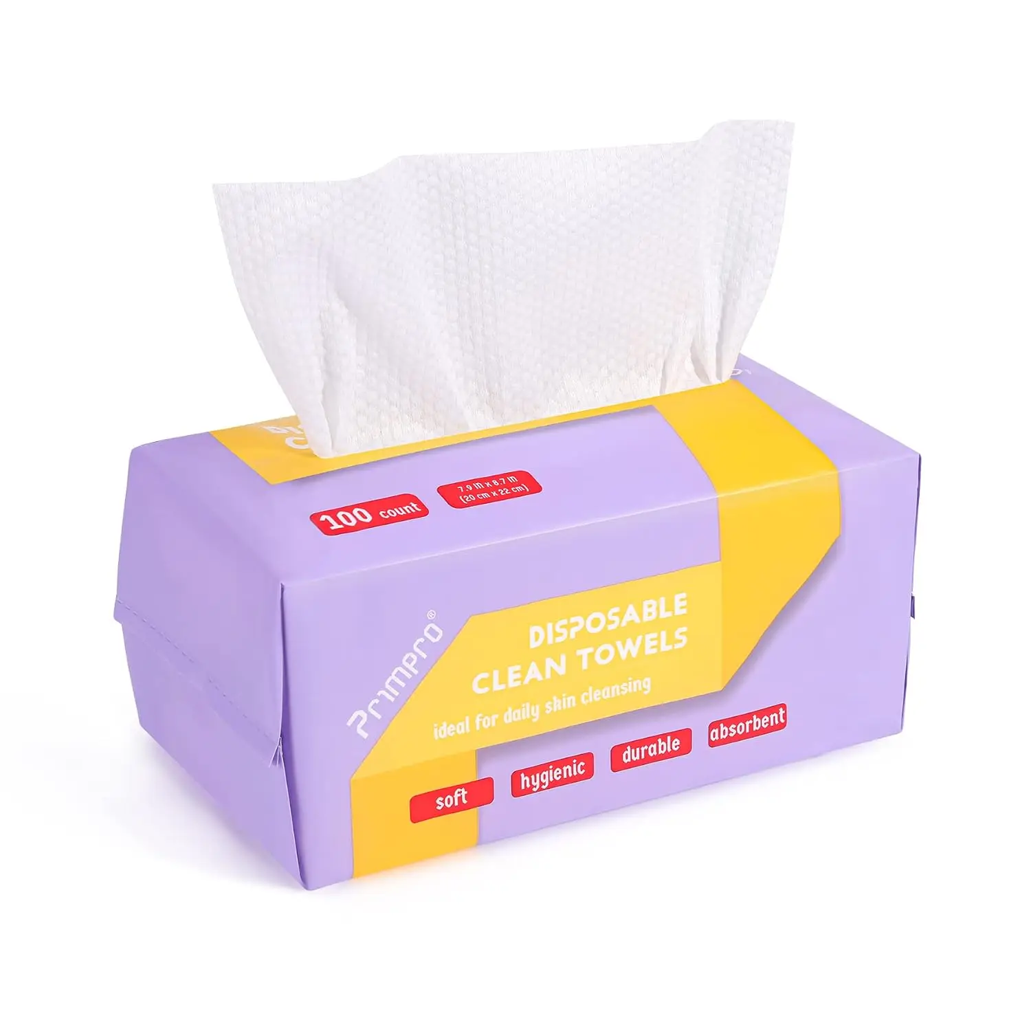 100 Count Disposable Face Towels Ultra Soft Lint-Free Dry Wipes Biodegradable Facial Cleansing Towelettes 1 Pack