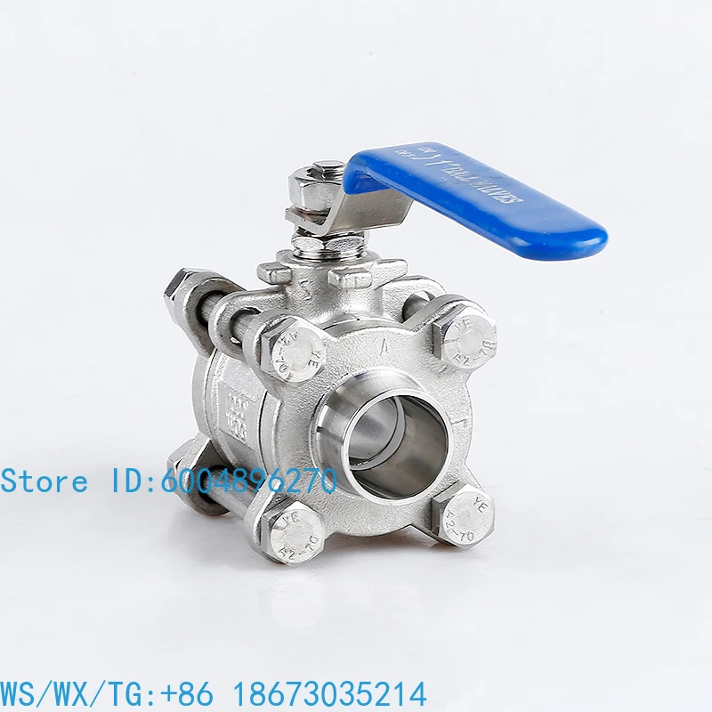 Stainless steel SUS304 316L material food hygiene grade welded ball valve short welded three-piece ball valve 3PC valve