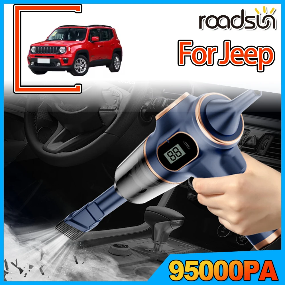 

95000PA Mini Car Vacuum Cleaner Wireless HandHeld Portable Auto Vacuum Cleaner For Jeep Compass Grand Cherokee Renegade Wrangler