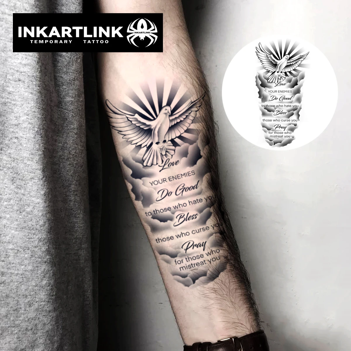 Pigeon Temporary Tattoo,Lasts To 15 Days New Technology Magic Waterproof Semi Permanent Sticker.