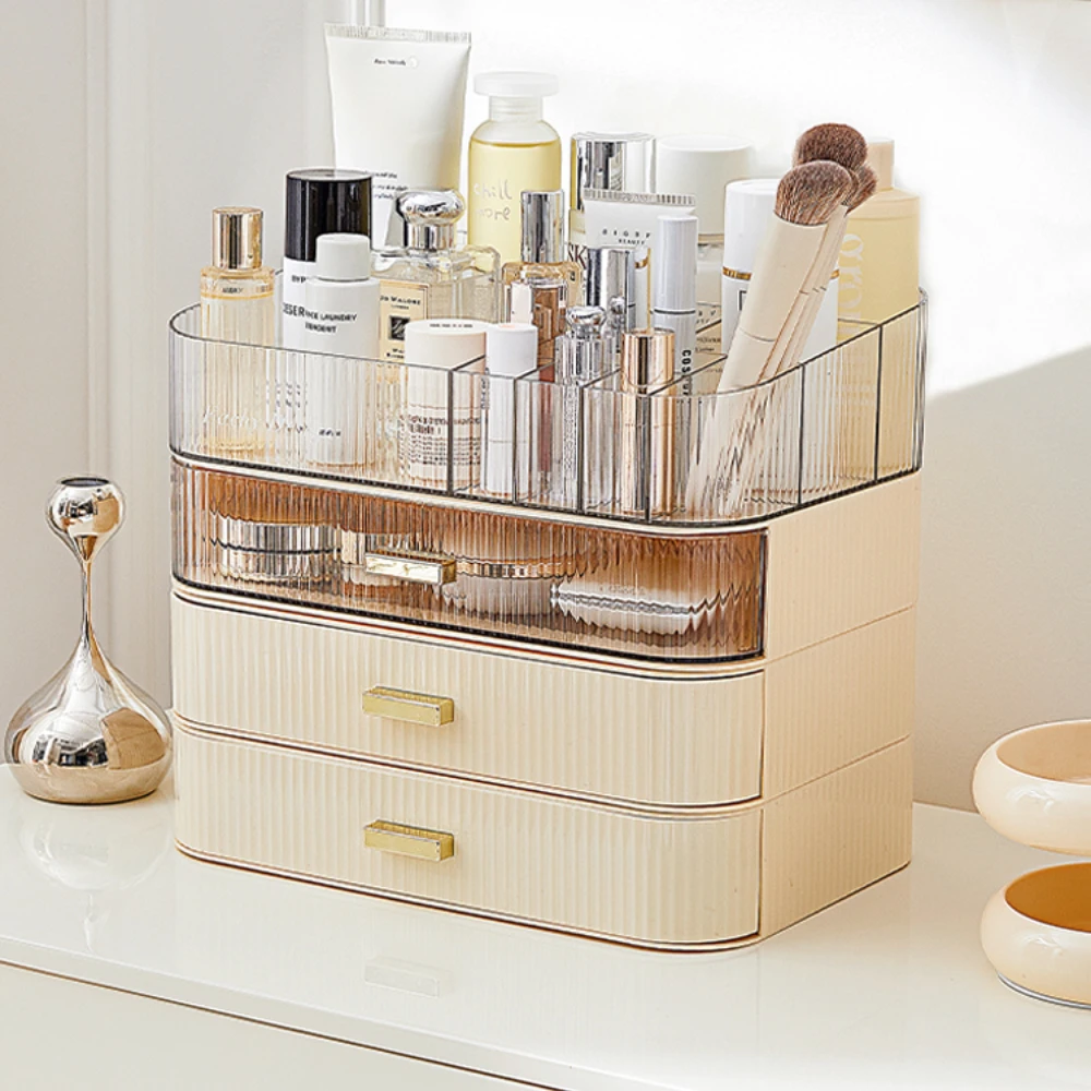 

Cosmetics Storage Box Skin Care Products Lipstick Desktop Cosmetic Case Advanced Dressing Table Acrylic Grid Storage Rack