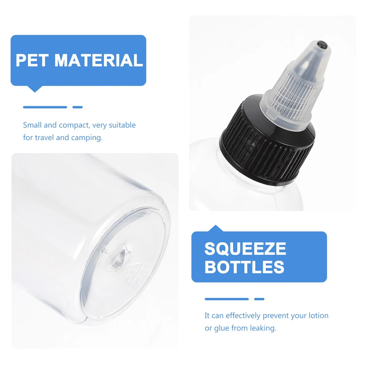 20Pcs Clear Extrusion Bottles Pet Caulking Bottles for Kitchen Bathroom Sealant Filling Cracks Leak Repairs