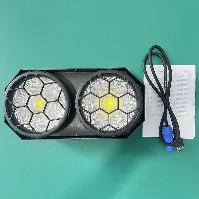 

uponelite 1 PC 200W COB LED Par Light 2x100W Cool&Warm White 2IN1 RGB Audience Light DMX Strobe Stage Light for DJ Disco Party