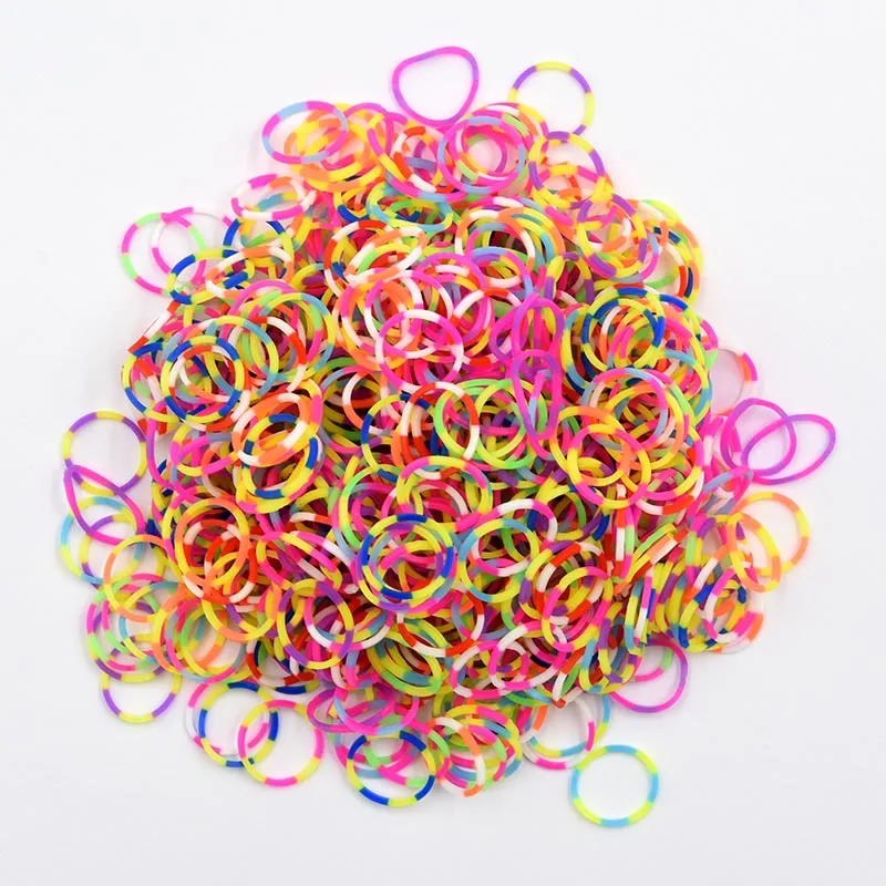 600pcs Diy Toys Two-color Rubber Bands Bracelet for Kids or Hair Rubber Loom Bands Refill Rubber Band MakeWoven Bracelet DIY