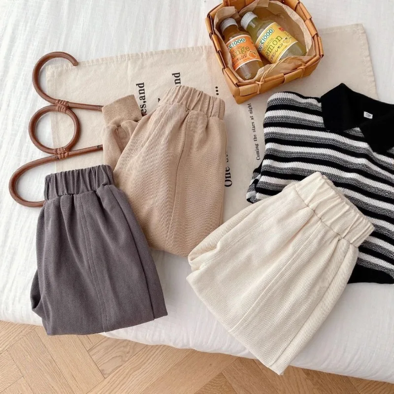 2026 Autumn Bellbell Infant Boys Pants Solid Elastic Waist 1-4Yrs Kids Little Boys Trousers Casual Toddler Babys Boys Harem Pant