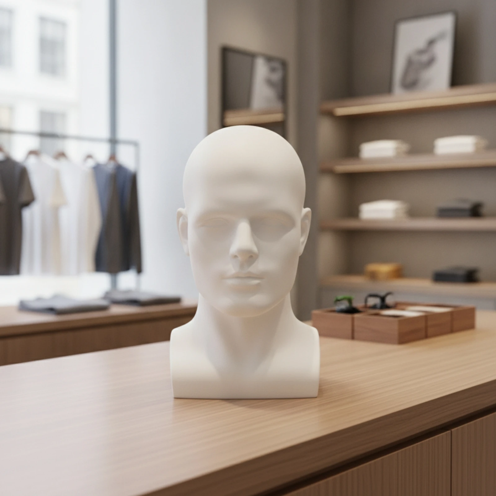 Adult Mannequin Head Display Multi-Purpose Hard PVC Mannequin Bust Bust-Style Head Display Stand for All Genders Professional