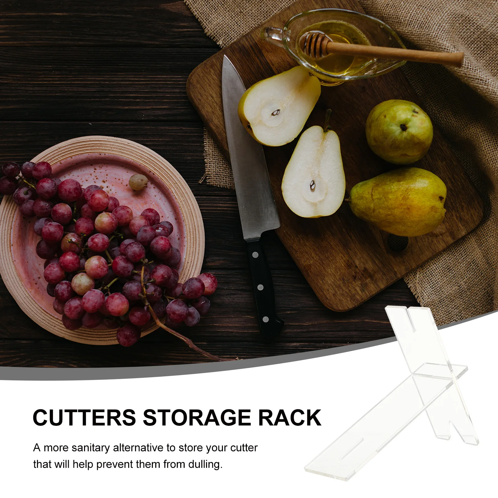 

Transparent Acrylic Cutter Display Rack Practical Detachable Kitchen Cutter Storage Stand Shop Display Holder