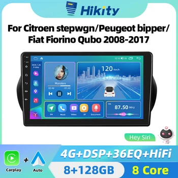 Hikity Android 2din Car Auto Stereo Carplay For Citroen Stepwgn Peugeot Bipper Fiat Fiorino Qubo 2008-2017 Navigation GPS
