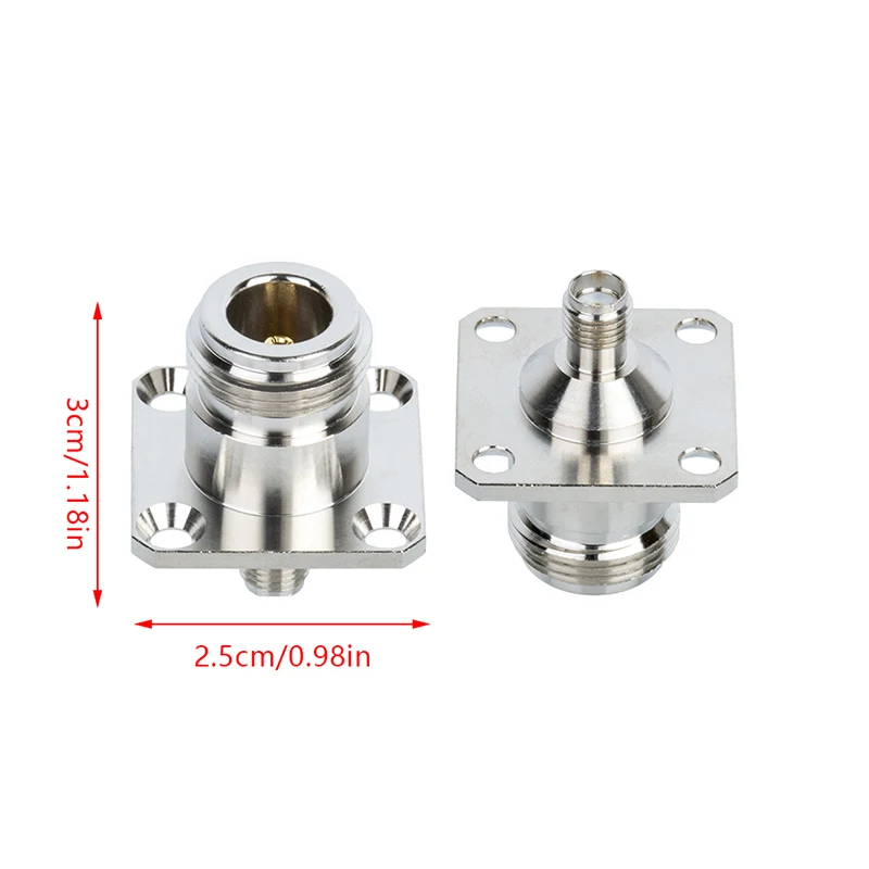 B*High Quality ! 1Pcs Silver N Type Female To SMA Female Water Proof Flange Connector SMA To N Female O-ring Washer