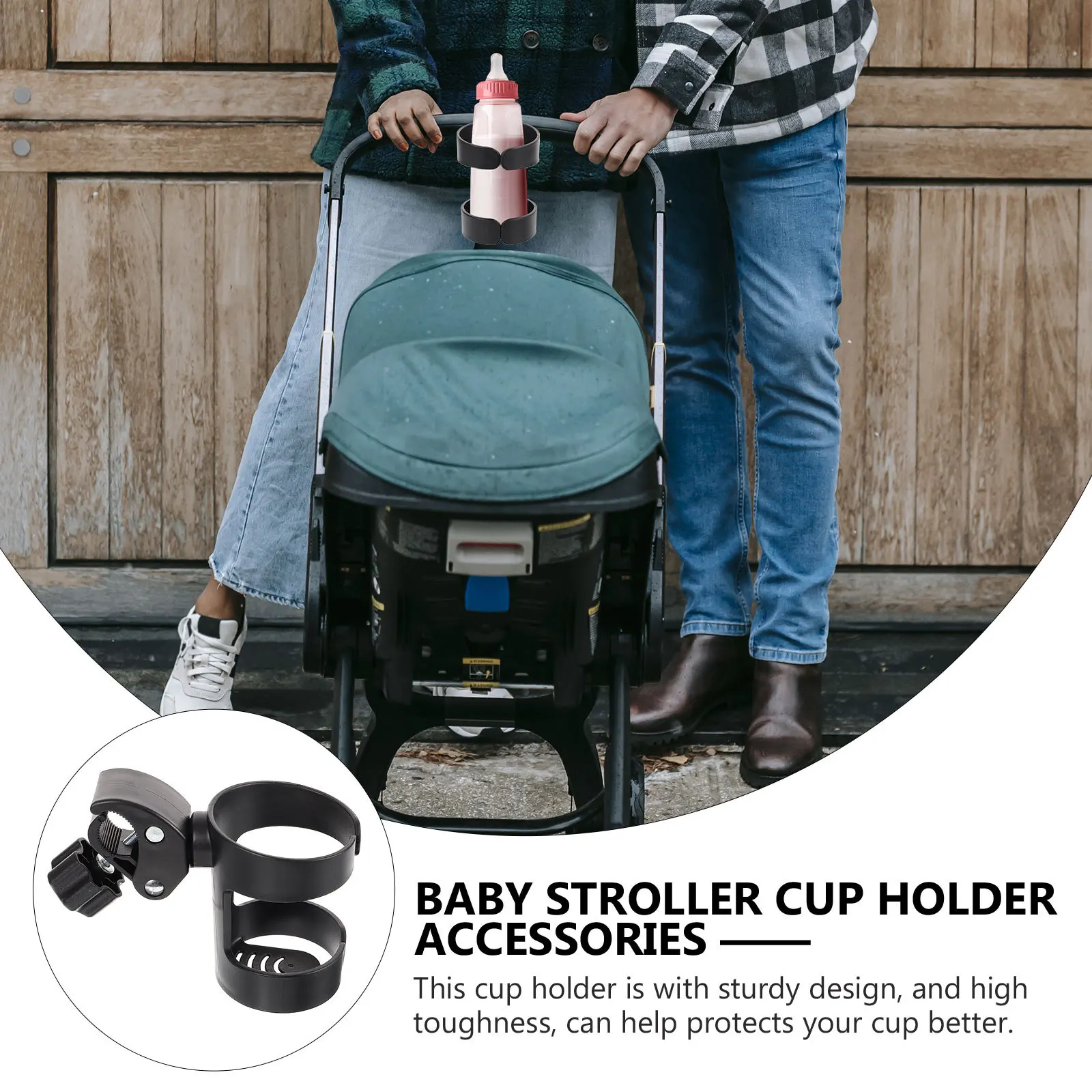 Держатель для чашки для коляски, универсальный, подходит для бутылок с водой, кофейных чашек, надежное крепление для детской коляски, инвалидной коляски, велосипеда, скутера