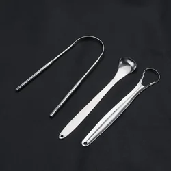 Stainless Steel Tongue Scraper 1pc Cleaner Fresh Breath Cleaning Coated Tongue Toothbrush Oral Hygiene Care Tools
