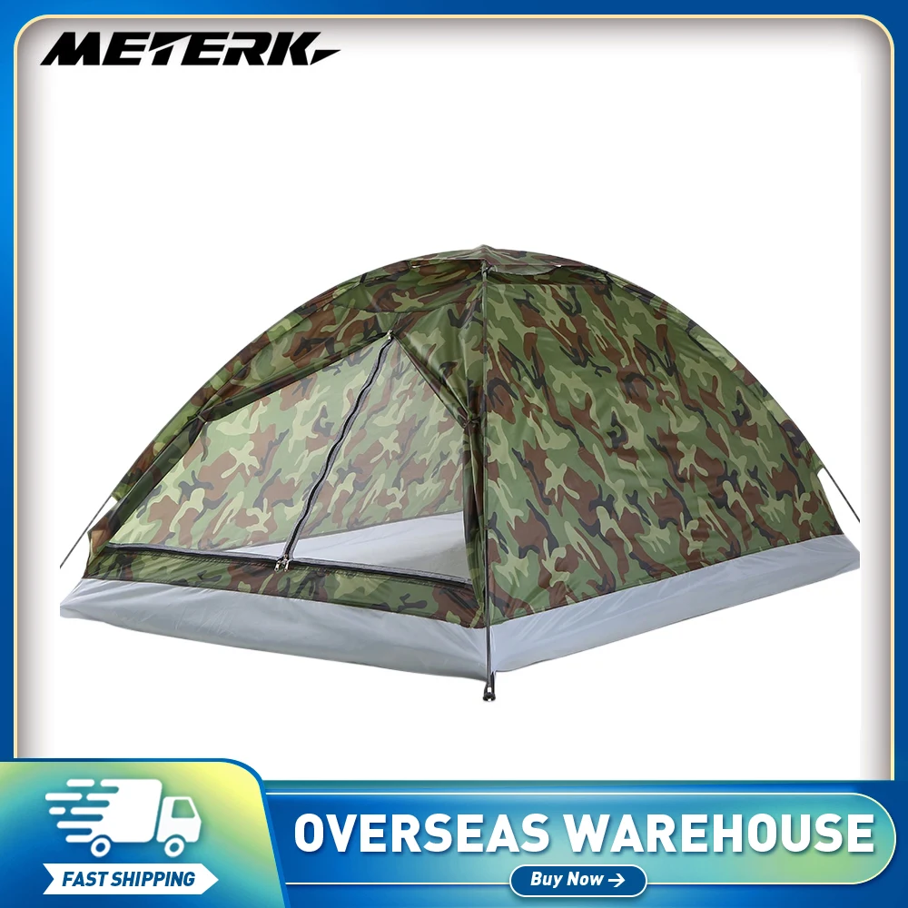 Camping Tent for 1 Person Single Layer Outdoor Portable Camouflage Travel Beach Tent