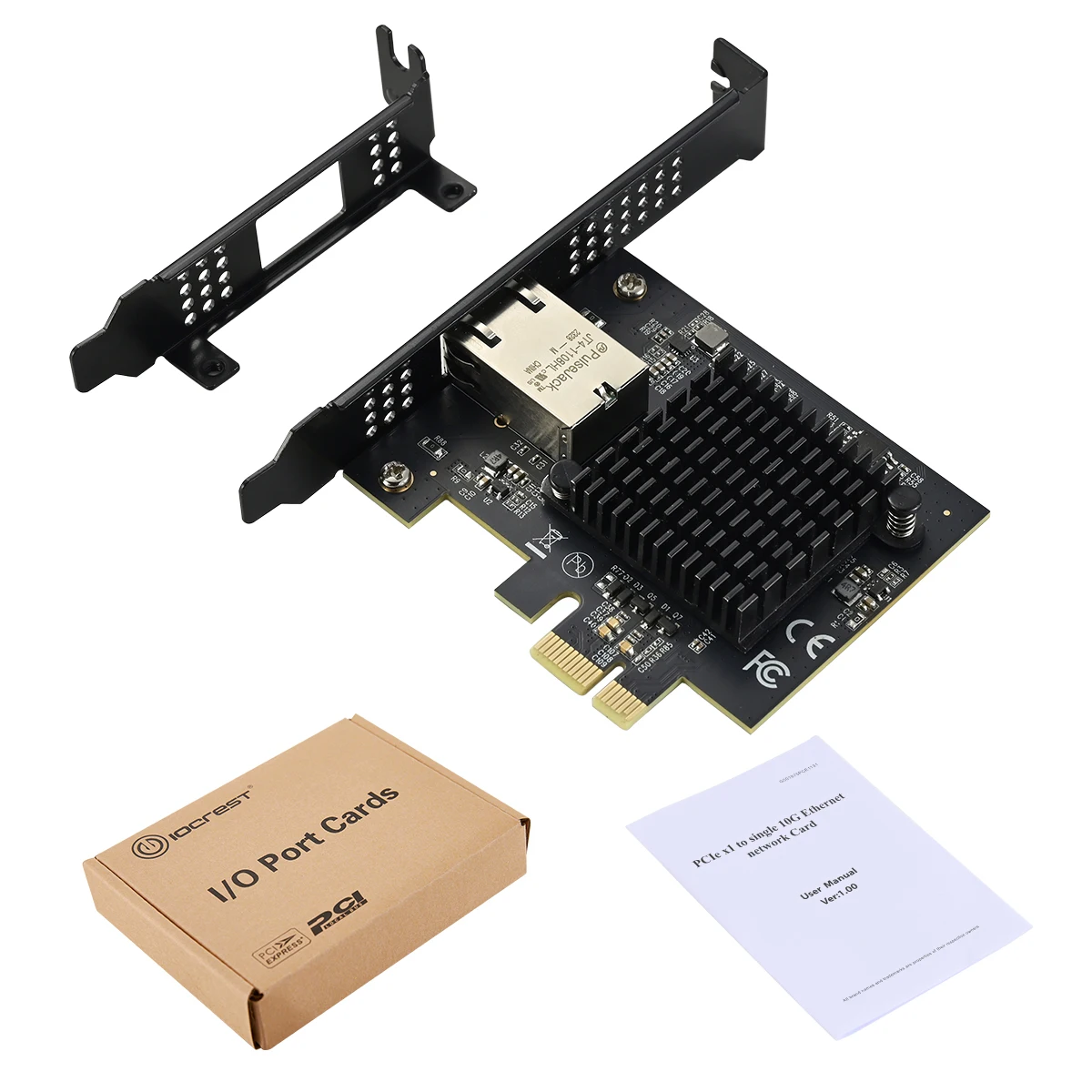 PCIe x1 to 10Gbps Single Port RJ45 Network Card AQC113 1G/2.5G/5G/10Gbps Support PXE Wired LAN Win10/11 Desktop