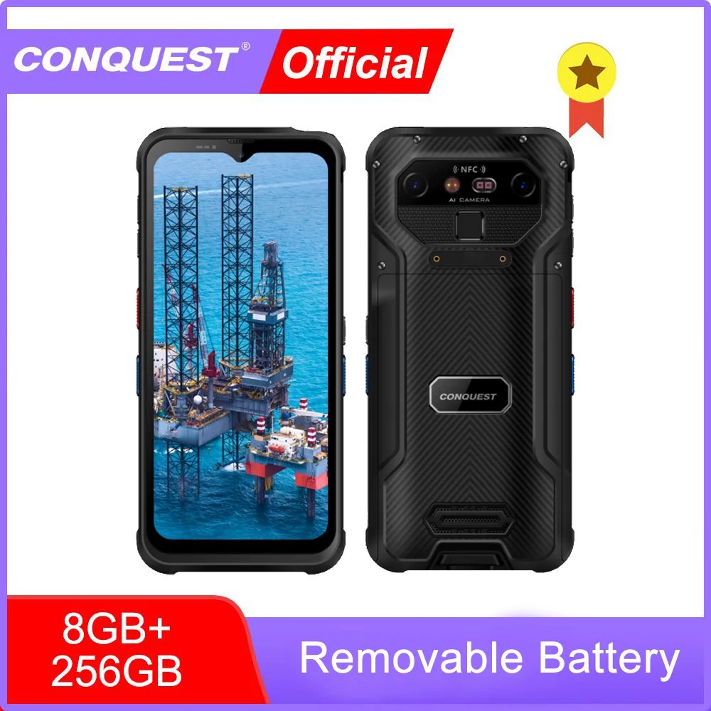 2024 New Removable Battery CONQUEST S26 5G Network 8GB 256GB DMR Walkie-talkie 5G IP68 Waterproof NFC