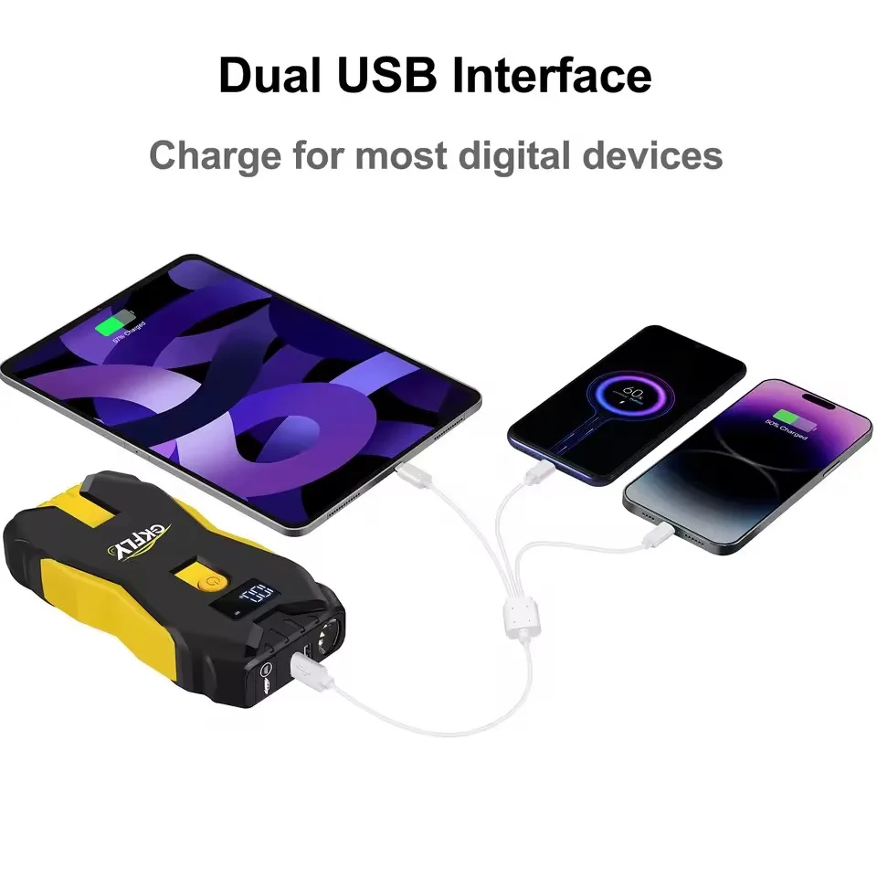 Portable 4000A Car Jump Starter Portable Power Bank Car Battery Booster 12V Car Starting Device for Petrol Diesel 6.5L 5.0L